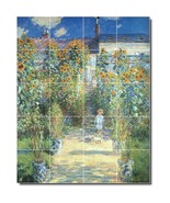 Claude Monet Garden Painting Ceramic Tile Mural BTZ06192 - $273.54 CAD+