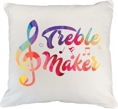 Treble Maker Colorful Witty Pun White Pillow Cover for A Musician, Keybo... - £19.34 GBP+