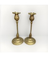 Pair Of Art Nouveau Heavy Tulip Candlestick Holders - 13”H - €21,18 EUR