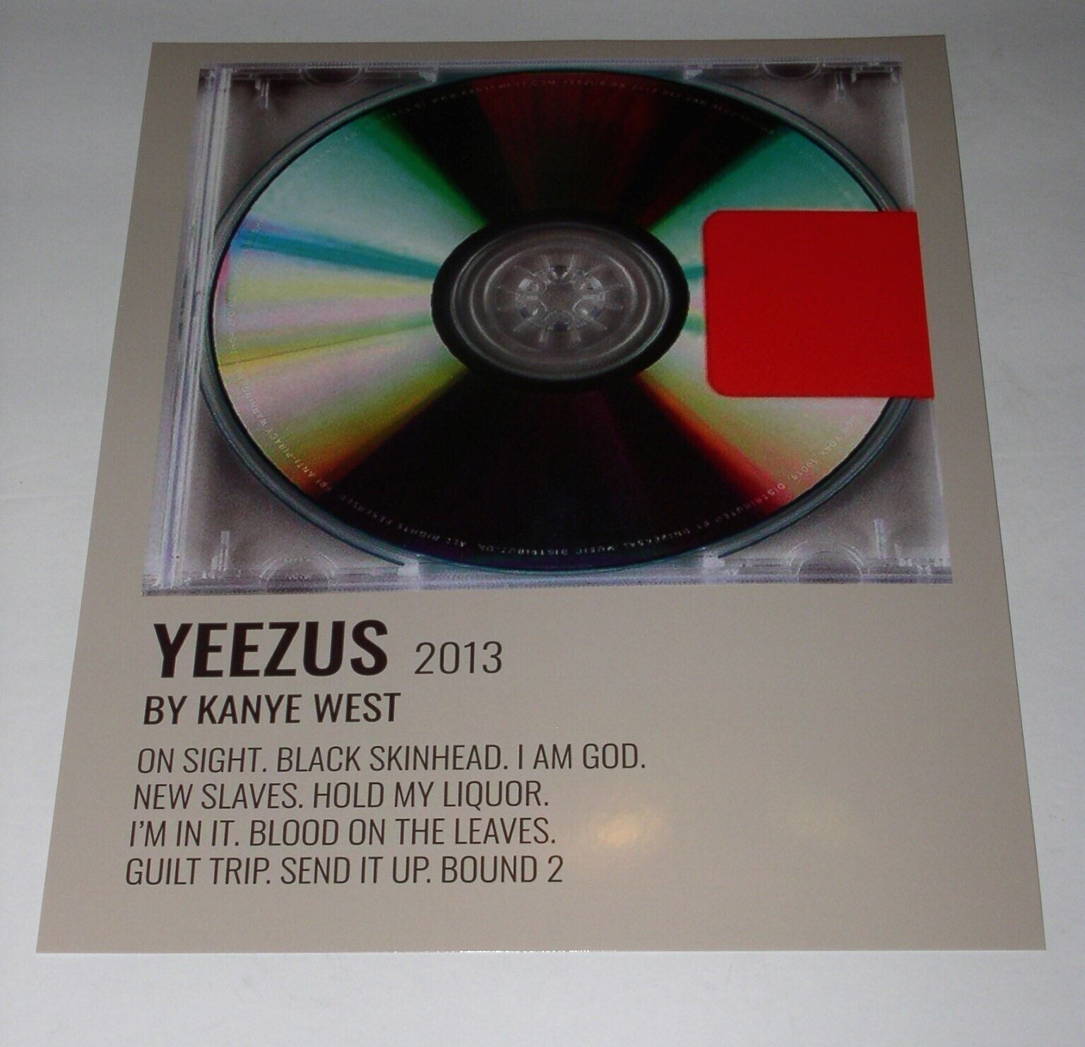 Kanye West Poster Card Yeezus 2013 8X10 Color Glossy New Condition - $7.99