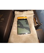 Brizard Camouflage and Orange Leather Sottile Premium Lighter NIB - $220.00