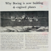 1937 Boeing Aircraft 4 Engine Advertisement Aviation Seattle Washington ... - €15,01 EUR