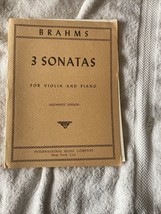 Brahms 3 Sonatas for Violin and Piano Duets Book(Authentic Edition) - £13.25 GBP