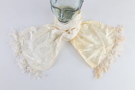 Vtg 40s 50s Rockabilly Distressed Satin Striped Geometric Fringed Tassel... - $34.60