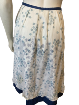 J.Jill Cotton Skirt w/ Silk Overlay Women&#39;s 12 Blue/White - $12.34