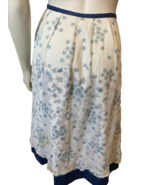 J.Jill Cotton Skirt w/ Silk Overlay Women&#39;s 12 Blue/White - $12.34