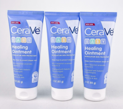 CeraVe Baby Healing Ointment Petrolatum Diaper Rash 3 Oz Each Lot Of 3 b... - $24.14