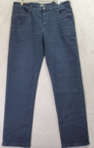 London Fog Supply Jeans Mens Size 34x30 Blue Denim Cotton Dark Wash Soft Classic - £19.50 GBP