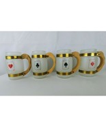 lot of 4 Slesta Ware barrel mugs wood handle playing cards Aces - $27.71