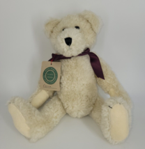 Boyd&#39;s Bears Bear Archive Essex Purple Bow White Stuffed Animal Plush Toy - £7.62 GBP