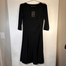 Rekucci Black Midi Dress 3/4 Sleeve Career Party Cocktail Size 4 - $597.55 MXN