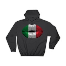 Lips Italian Flag : Gift Hoodie Italy Expat Country For Her Woman Feminine Women - £28.30 GBP