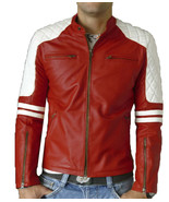 Mens Leather Jacket Stylish Genuine Lambskin Motorcycle Bomber Biker Jac... - £94.42 GBP