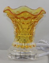 Electric Glass Flower Touch Lamp Essential Oil /Wax Burner Tart Warmer! - $18.00