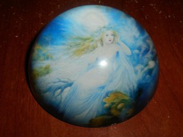 Paperweight Clear Glass Mini Dome Circular 3&quot; Fantasy Enchanted Fairy Image - £15.17 GBP