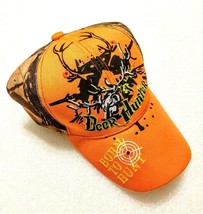 Deer Hunter Cap with Hook/Loop Closure Deer Graphics Orange/Brown New w/... - £10.70 GBP