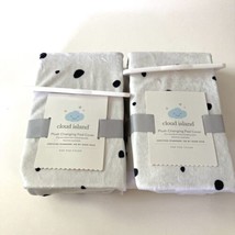 Cloud Island Plush Changing Pad Cover, White W/Black Polka Dot - 2 Pack - £19.54 GBP