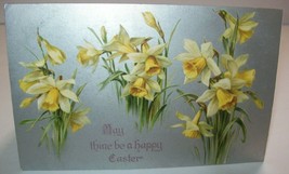 Easter Postcard Vintage Salesman Sample Whitten &amp; Dennison Lily Flowers Original - £9.04 GBP