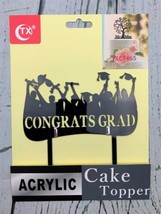 ?Cake Topper Black Congrats Grad Cap Graduation Cake Pick Decorations fo... - £11.39 GBP
