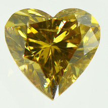 Heart Shape Diamond Fancy Brownish Yellow 1 Carat SI1 Loose Enhanced Certified - £1,094.50 GBP
