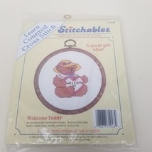 Dimensions Stitchables Counted Cross Stitch Welcome Bear  71048 VTG 1994 - $6.93