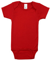Unisex 100% Cotton Red Interlock Short Sleeve Bodysuit Onezie Small - $13.36