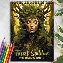 Forest Goddess Spiral-Bound Coloring Book for Adult, Easy and Stress Relief - £14.35 GBP