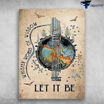 Guitar Lover Guitar Poster Whisper Words Of Wisdom Let It Be - £12.52 GBP