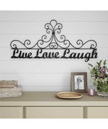 Live Laugh Love Metal Cutout Sign 3D Look Wall Hanging Decor 35 Inch Long - £47.00 GBP