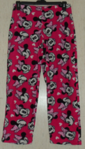 New Womens Disney Minnie Mouse Hot Pink Plush Pajama Pants Size M (8 -10) - £18.34 GBP