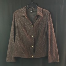 WOMEN&#39;S R.Q.T. JACKET SIZE Medium Button Down Zebra - $15.42