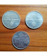 Lot of 3 Vintage Dairy Queen Aluminum Coin Free DQ Sundae or 40 Cents Of... - £9.84 GBP