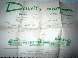 Vintage Dowell’s Skyline Motel Texas Paper Placement 1950s - £5.49 GBP