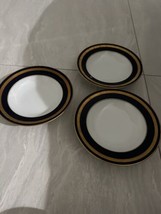 Rosenthal Germany Eminence 5107 Gold Cobalt Blue Soup Bowls Plate 8 1/4&quot;... - $169.42 CAD