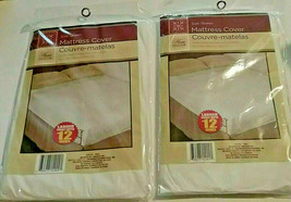 2 Queen Size Bed Fitted Mattress Protector Covers 60&quot; x 80&quot; w 12&quot; Deep Pockets - £11.66 GBP