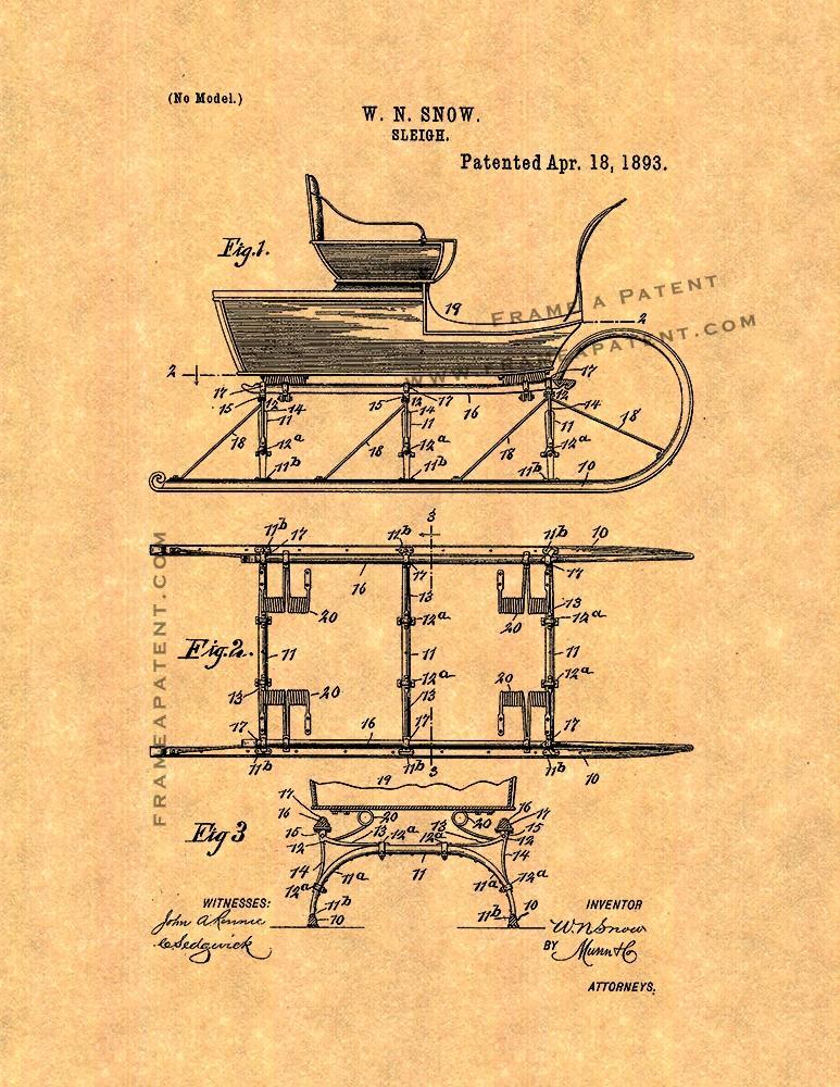 Sleigh Patent Print
