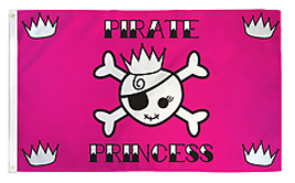 PINK PIRATE PRINCESS 3 X 5 FLAG #813 crown woman pirates tapestry wall new - £7.44 GBP