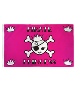 PINK PIRATE PRINCESS 3 X 5 FLAG #813 crown woman pirates tapestry wall new - $13.00 CAD