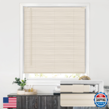 LazBlinds Cordless 1" Vinyl Mini Blinds, No-Drill, 100% Privacy S-Curve - $48.58