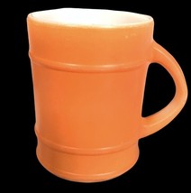 Anchor Hocking Fire King Orange Coffee Mug Ranger C Handle Barrel Shape Cup - $9.89