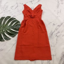 Sue Leslie Womens Vintage Sheath Cocktail Dress Size 10 S Orange Flower ... - $35.63