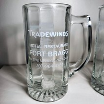 Lot of 3 - Tradewinds Lodge Fort Bragg Mendocino CA Vintage Glass Coffee Mugs - £12.33 GBP