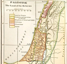1929 Map Palestine Land Of Hebrews History Of Europe Book Print Antique ... - $375.43 MXN