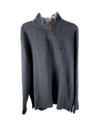 Polo Ralph Lauren Mens Sweater Size XL Gray 1/4 Zip 100% Cotton - £15.20 GBP