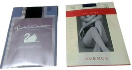 Avenue Day Sheer &amp; Gloria Vanderbilt Size A Jet Black Pantyhose Brand New - £7.61 GBP