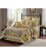 NEW! Farmhouse Sunflower Patchwork Sunshine Printed Quilt Floral Flower ... - £63.25 GBP