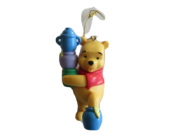 Vintage Disney Winnie The Pooh Christmas Ornament Balancing Foot In Honey Pot 3&quot; - £7.85 GBP