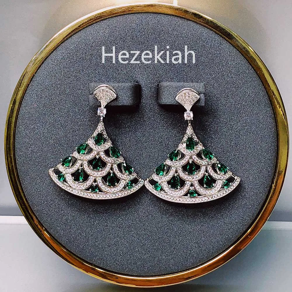 LADIES EARRINGS French quality Bridal Earrings Luxury high-end banquet Party Ear - £45.59 GBP