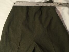 VINTAGE WOMENS ARMY GREEN PURE WOOL 16 REGULAR 24" X 30" ELASTIC WAIST T... - $20.69
