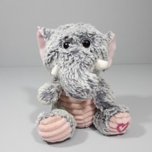 Kellytoy Valentine Wee Jungle Buddies Elephant Plush Stuffed Animal 7&quot; Grey Pink - £11.90 GBP
